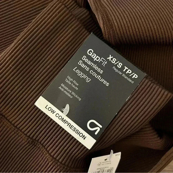 ❤️ Gap fit seamless brown leggings XS/S NWT - Picture 3 of 9